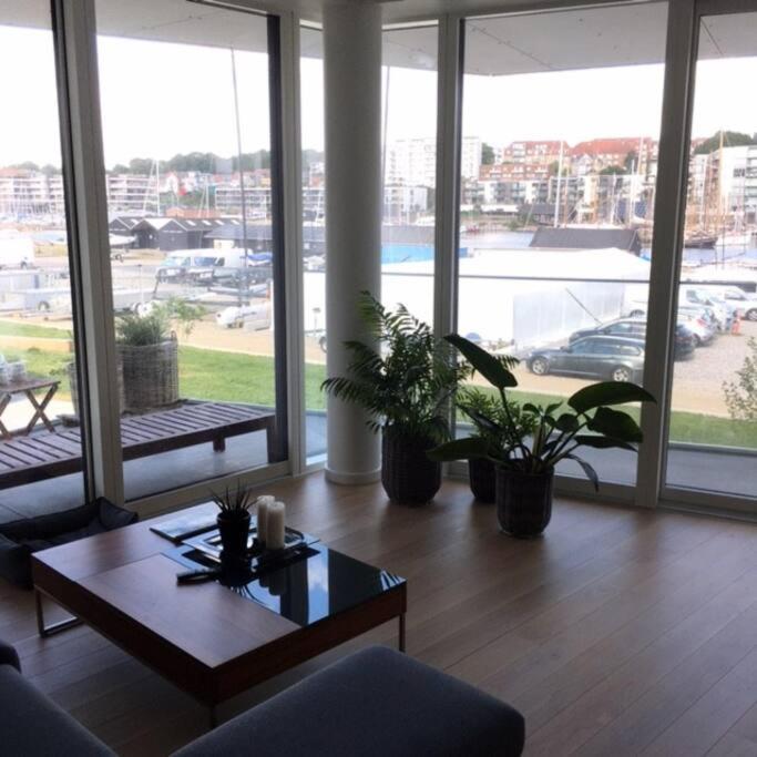 Bo Med Stil Og Udsigt Til Aarhus Lystbadehavn Daire Dış mekan fotoğraf
